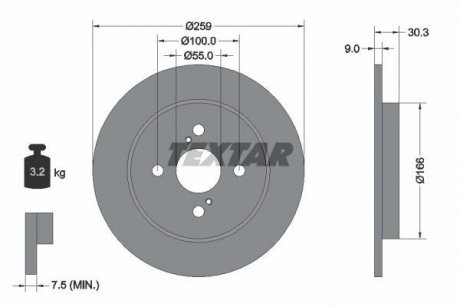 Гальмівний диск TEXTAR 92156300 (фото 1)
