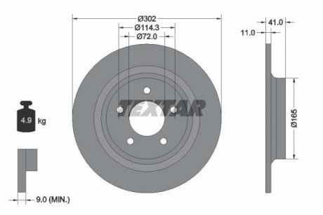 Гальмівний диск TEXTAR 92148200 (фото 1)