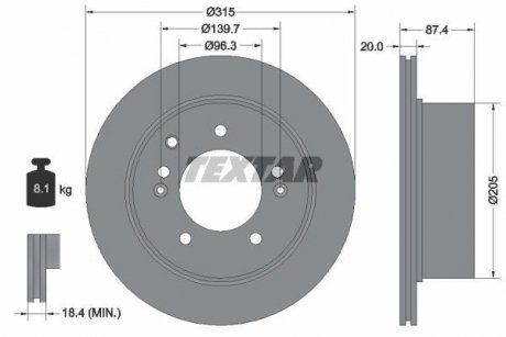 Гальмівний диск TEXTAR 92147400 (фото 1)