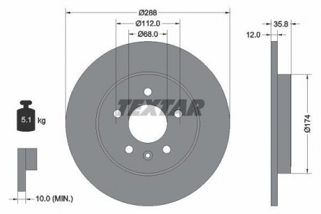 Гальмівний диск TEXTAR 92137003