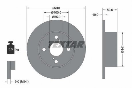 Гальмівний диск TEXTAR 92136000 (фото 1)