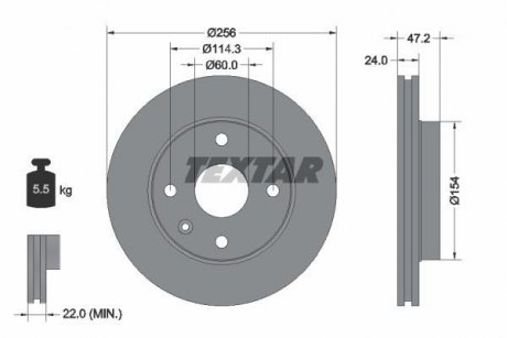 Гальмівний диск TEXTAR 92133500 (фото 1)