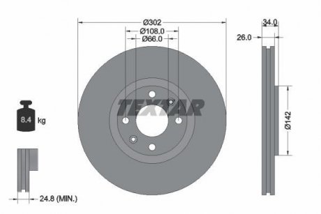 Гальмівний диск TEXTAR 92133203 (фото 1)