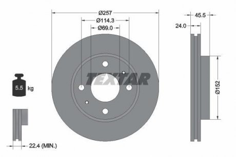 Гальмівний диск TEXTAR 92130800 (фото 1)