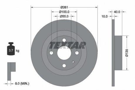 Гальмівний диск TEXTAR 92130200 (фото 1)