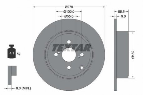 Гальмівний диск TEXTAR 92126303 (фото 1)