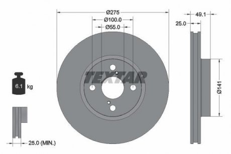 Гальмівний диск TEXTAR 92126003
