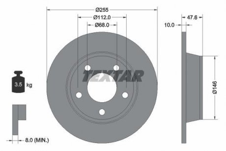 Гальмівний диск TEXTAR 92117303 (фото 1)