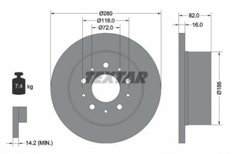 Гальмівний диск TEXTAR 92116103 (фото 1)