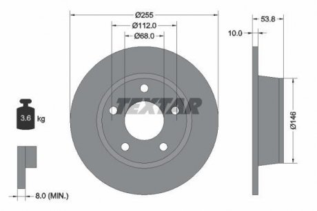 Гальмівний диск TEXTAR 92104103 (фото 1)