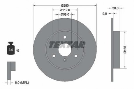 Гальмівний диск TEXTAR 92097603