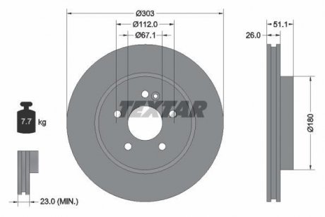 Гальмівний диск TEXTAR 92089905