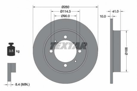 Гальмівний диск TEXTAR 92083003 (фото 1)