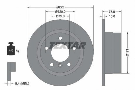 Гальмівний диск TEXTAR 92072303
