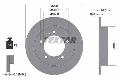 Гальмівний диск TEXTAR 92066003 (фото 1)