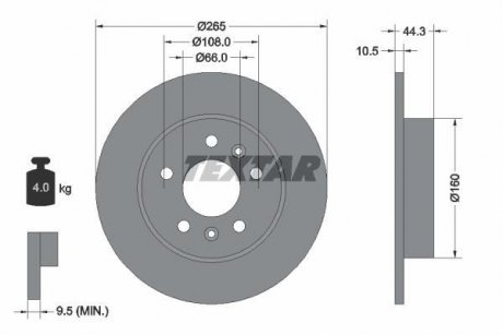 Гальмівний диск TEXTAR 92065100 (фото 1)