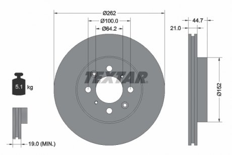 Гальмівний диск TEXTAR 92060903 (фото 1)