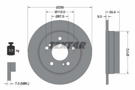 Гальмівний диск TEXTAR 92059503