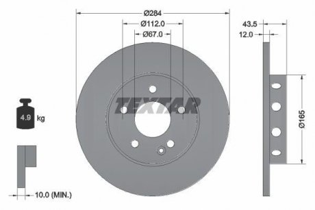 Гальмівний диск TEXTAR 92059303