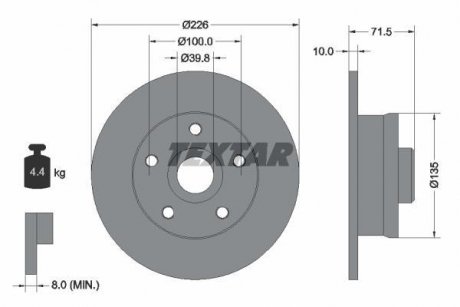Гальмівний диск TEXTAR 92057200