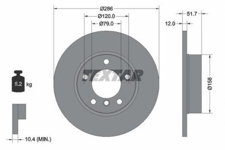 Гальмівний диск TEXTAR 92055503 (фото 1)