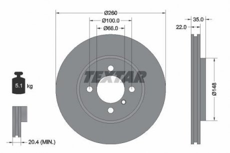 Гальмівний диск TEXTAR 92026503