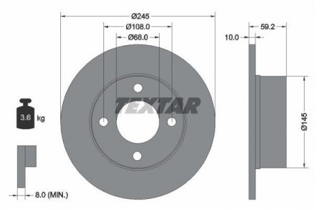 Гальмівний диск TEXTAR 92026100 (фото 1)