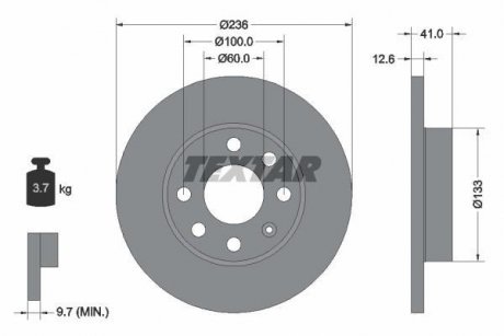 Гальмівний диск TEXTAR 92020903