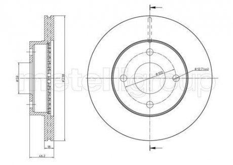 Гальмівний диск METELLI 230850