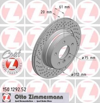 Гальмівний диск ZIMMERMANN 150129252
