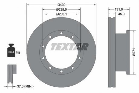 Гальмівний диск TEXTAR 93086800