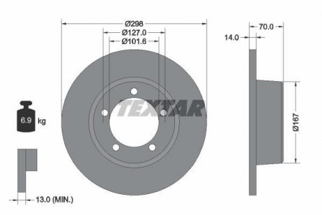 Гальмівний диск TEXTAR 92040600 (фото 1)