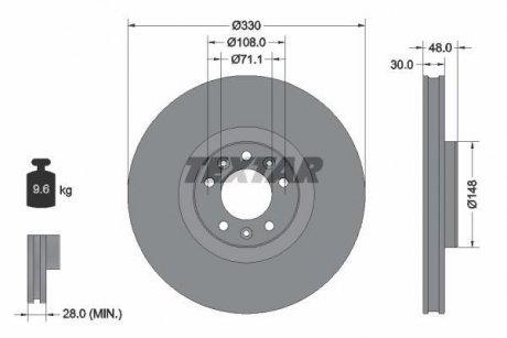 Гальмівний диск TEXTAR 92283403 (фото 1)