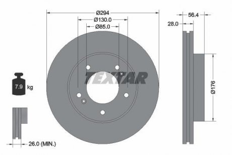 Гальмівний диск TEXTAR 92203203 (фото 1)
