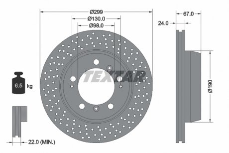 Гальмівний диск TEXTAR 92176705 (фото 1)