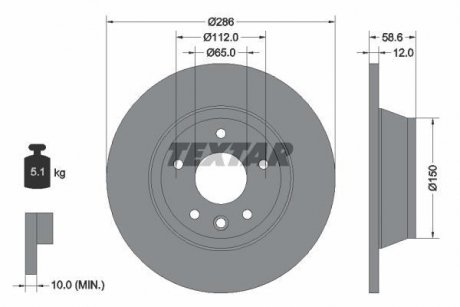 Гальмівний диск TEXTAR 92159403 (фото 1)