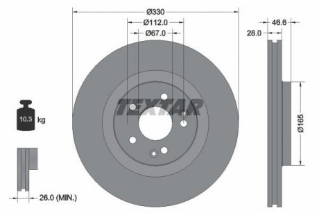 Гальмівний диск TEXTAR 92151005 (фото 1)