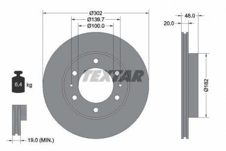 Гальмівний диск TEXTAR 92080400 (фото 1)