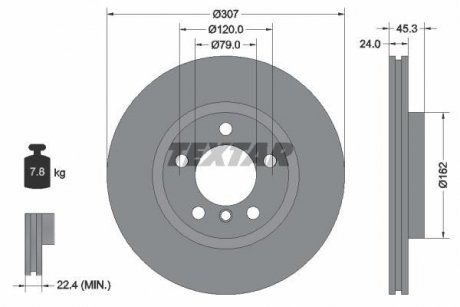 Гальмівний диск TEXTAR 92275605 (фото 1)