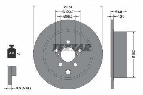Гальмівний диск TEXTAR 92262003
