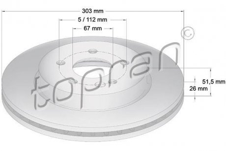 Гальмівний диск TOPRAN / HANS PRIES 401400 (фото 1)