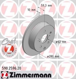 Гальмівний диск ZIMMERMANN 590259620