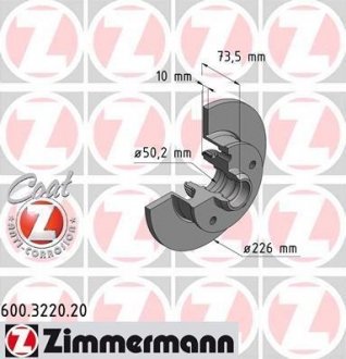 Гальмівний диск ZIMMERMANN 600322020