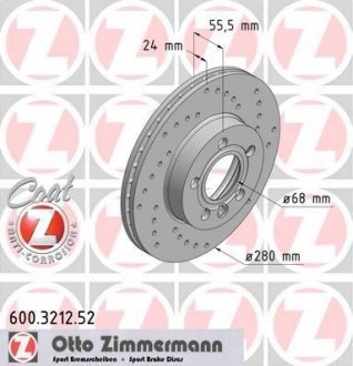 Гальмівний диск ZIMMERMANN 600321252