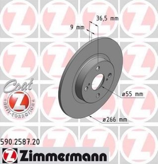 Гальмівний диск ZIMMERMANN 590258720 (фото 1)