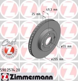 Гальмівний диск ZIMMERMANN 590257420 (фото 1)