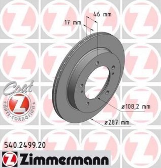Гальмівний диск ZIMMERMANN 540249920