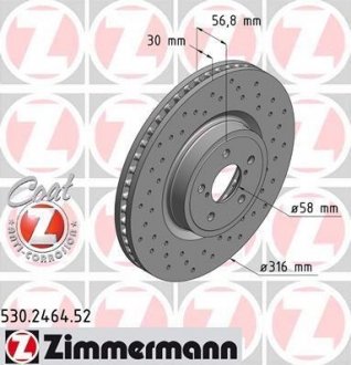Гальмівний диск ZIMMERMANN 530246452