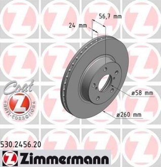 Гальмівний диск ZIMMERMANN 530245620 (фото 1)
