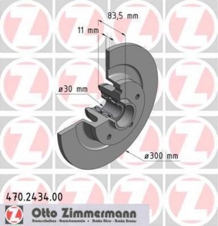 Гальмівний диск ZIMMERMANN 470243400 (фото 1)